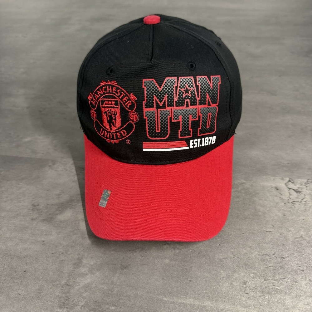 Manchester United Hat Black Red‎ Adjustable Strap Football Soccer Dad Cap